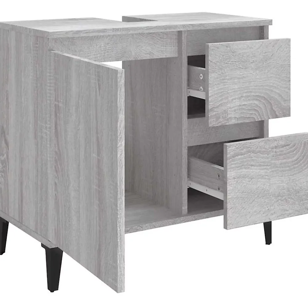 Meuble Wc|zmh Armoire de bain sonoma gris 65x33x60 cm bois d'ingénierie