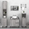 Meuble Wc|zmh Armoire de bain sonoma gris 30x30x190 cm bois d'ingénierie
