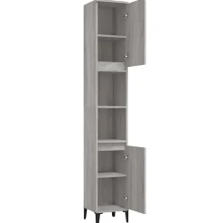 Meuble Wc|zmh Armoire de bain sonoma gris 30x30x190 cm bois d'ingénierie