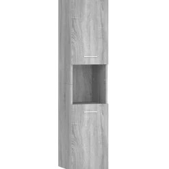 Meuble Wc|zmh Armoire de bain Sonoma gris 30x30x130 cm Bois d'ingénierie