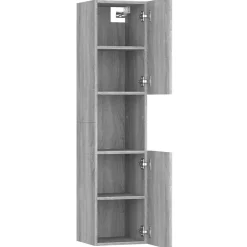 Meuble Wc|zmh Armoire de bain Sonoma gris 30x30x130 cm Bois d'ingénierie