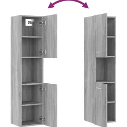 Meuble Wc|zmh Armoire de bain Sonoma gris 30x30x130 cm Bois d'ingénierie