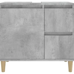 zmh Armoire de salle de bain gris béton 65x33x60 cm