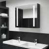 Meuble Wc|zmh Armoire de salle de bain à miroir LED 89x14x62 cm