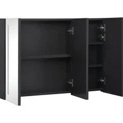 Meuble Wc|zmh Armoire de salle de bain à miroir LED 89x14x62 cm