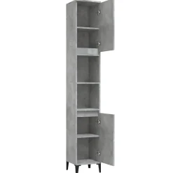 Meuble Wc|zmh Armoire de salle de bain gris béton 30x30x190 cm