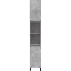 Meuble Wc|zmh Armoire de salle de bain gris béton 30x30x190 cm
