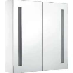 zmh Armoire de salle de bain à miroir LED 60x14x62 cm