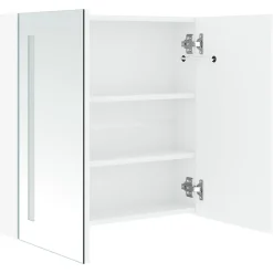 zmh Armoire de salle de bain à miroir LED 60x14x62 cm