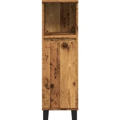 Meuble Wc|zmh Armoire de salle de bain vieux bois 30x30x100cm bois ingénierie