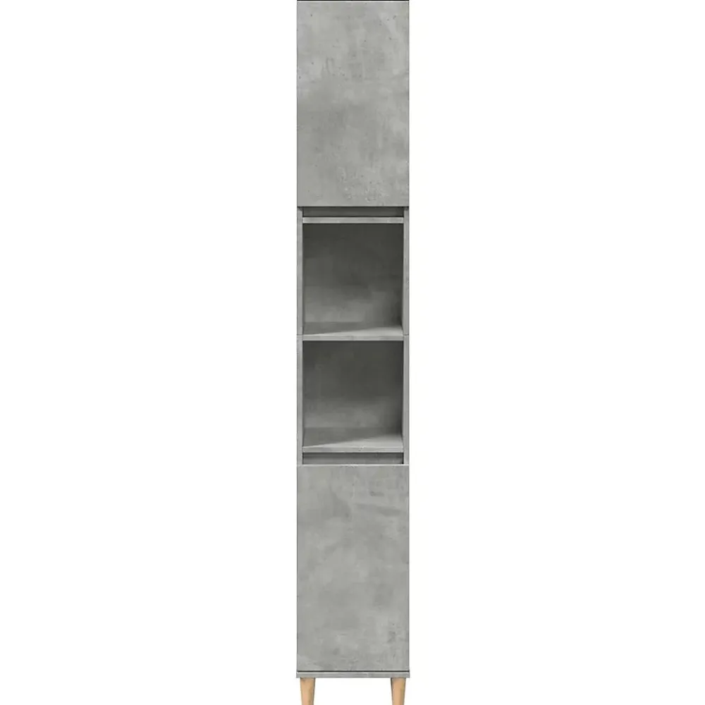 Meuble Wc|zmh Armoire de salle de bain gris béton 30x30x190 cm
