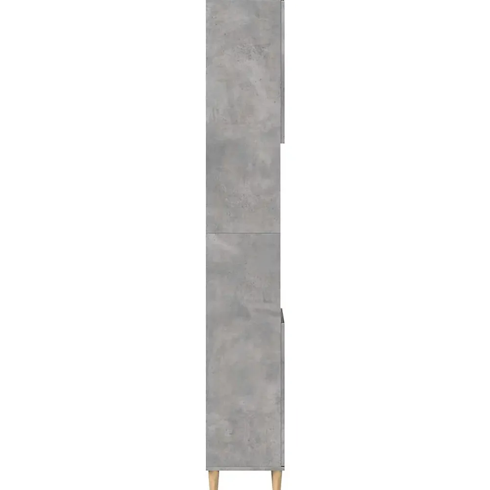 Meuble Wc|zmh Armoire de salle de bain gris béton 30x30x190 cm