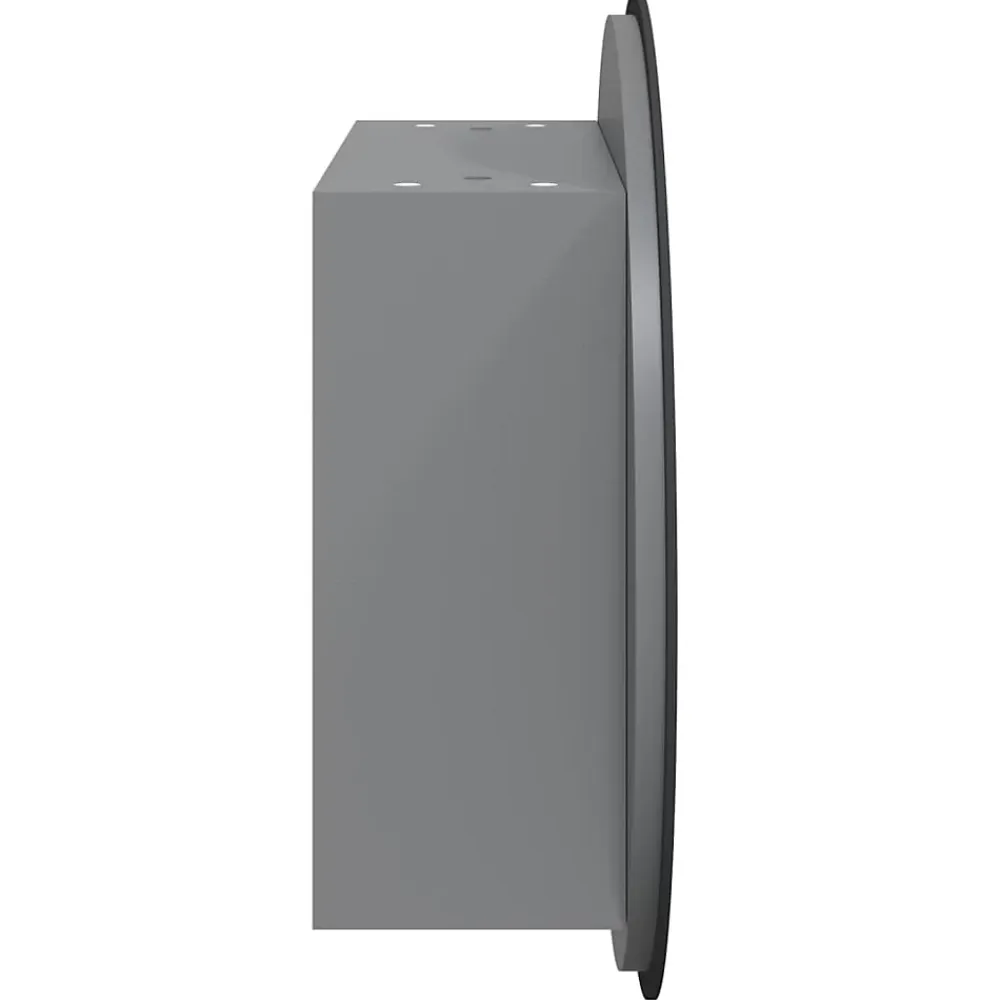 Meuble Wc|zmh Armoire de salle de bain miroir rond et LED Gris 47x47x17,5 cm