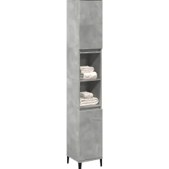 Meuble Wc|zmh Armoire de salle de bain gris béton 30x30x190 cm