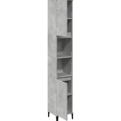 Meuble Wc|zmh Armoire de salle de bain gris béton 30x30x190 cm