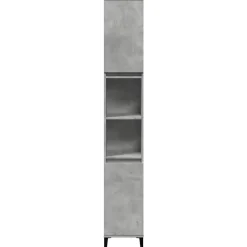 Meuble Wc|zmh Armoire de salle de bain gris béton 30x30x190 cm