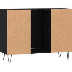 Meuble Wc|zmh Armoire de salle de bain noir 80x33x60 cm bois d'ingénierie