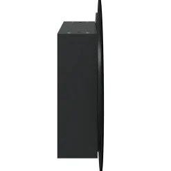 Meuble Wc|zmh Armoire de salle de bain miroir rond et LED Noir 54x54x17,5 cm