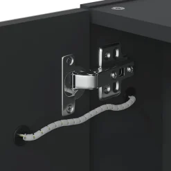 Meuble Wc|zmh Armoire de salle de bain à miroir avec LED noir 60x13x52 cm