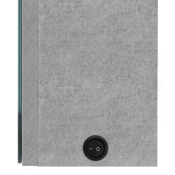 zmh Armoire de salle de bain à miroir LED gris béton 50x13x70 cm