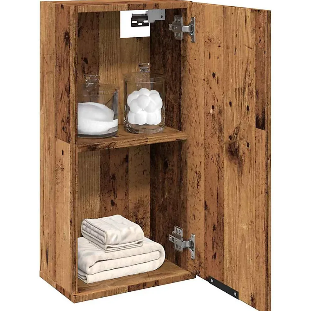 zmh Armoire de salle de bain murale vieux bois 32x20x67 cm