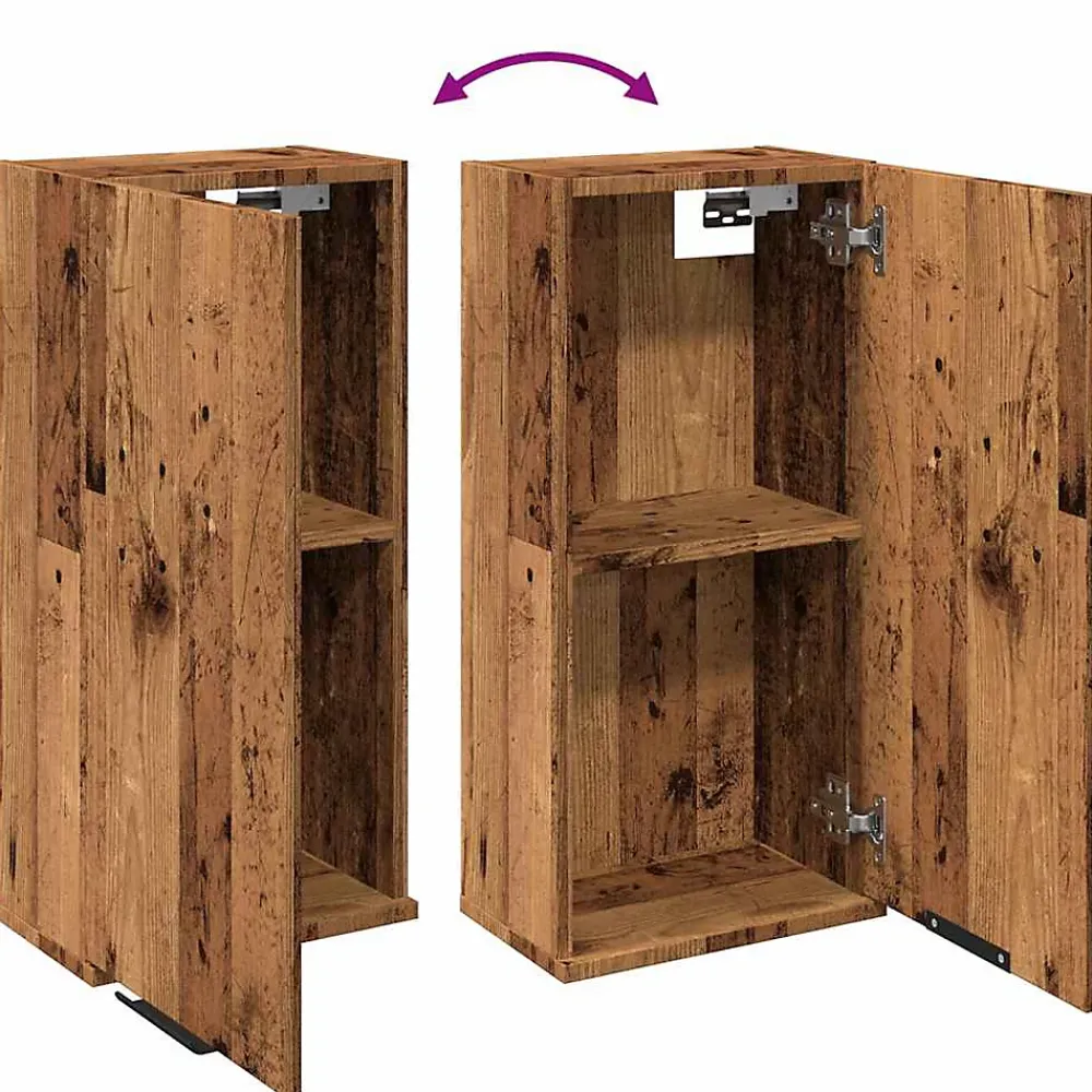 zmh Armoire de salle de bain murale vieux bois 32x20x67 cm