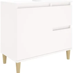 Meuble Wc|zmh Armoire de salle de bain blanc 65x33x60 cm bois d'ingénierie