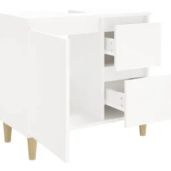 Meuble Wc|zmh Armoire de salle de bain blanc 65x33x60 cm bois d'ingénierie