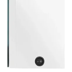 Meuble Wc|zmh Armoire de salle de bain à miroir LED Blanc brillant 80x12x68cm
