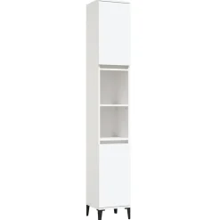 zmh Armoire de salle de bain blanc 30x30x190 cm bois d'ingénierie