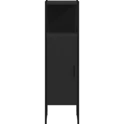 zmh Armoire de salle de bain noir 33x33x120,5 cm bois d'ingénierie