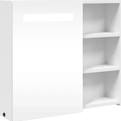 Meuble Wc|zmh Armoire de salle de bain à miroir avec LED blanc 60x13x52 cm