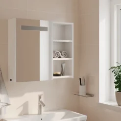Meuble Wc|zmh Armoire de salle de bain à miroir avec LED blanc 60x13x52 cm