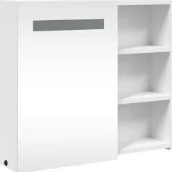 Meuble Wc|zmh Armoire de salle de bain à miroir avec LED blanc 60x13x52 cm