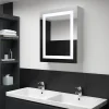 zmh Armoire de salle de bain à miroir LED 50x13x70 cm