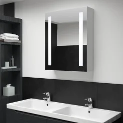 zmh Armoire de salle de bain à miroir LED 50x13x70 cm