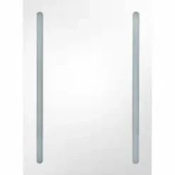 zmh Armoire de salle de bain à miroir LED 50x13x70 cm