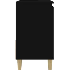 zmh Armoire de salle de bain noir 65x33x60 cm bois d'ingénierie