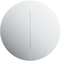 zmh Armoire de salle de bain miroir rond et LED Blanc 54x54x17,5 cm