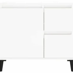 Meuble Wc|zmh Armoire de salle de bain blanc 65x33x60 cm bois d'ingénierie