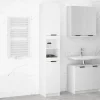 Meuble Wc|zmh Armoire de salle de bain blanc 32x34x188,5 cm bois d'ingénierie