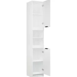 Meuble Wc|zmh Armoire de salle de bain blanc 32x34x188,5 cm bois d'ingénierie