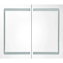 zmh Armoire de salle de bain à miroir LED 80x12,2x68 cm