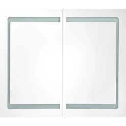 zmh Armoire de salle de bain à miroir LED 80x12,2x68 cm