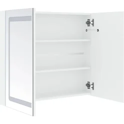 zmh Armoire de salle de bain à miroir LED 80x12,2x68 cm