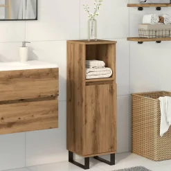 Meuble Wc|zmh Armoire de salle de bain chêne artisanal 30x30x100 cm