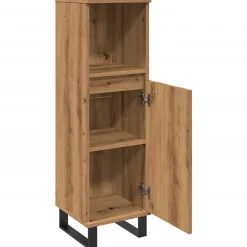 Meuble Wc|zmh Armoire de salle de bain chêne artisanal 30x30x100 cm