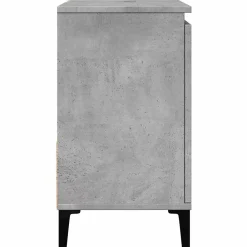 zmh Armoire d'évier gris béton 65x33x60 cm bois d'ingénierie