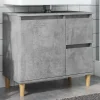Meuble Wc|zmh Armoire d'évier gris béton 65x33x60 cm bois d'ingénierie