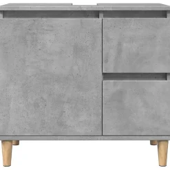 Meuble Wc|zmh Armoire d'évier gris béton 65x33x60 cm bois d'ingénierie